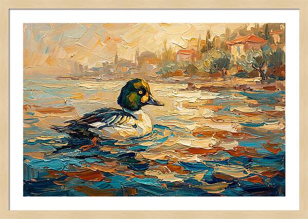 Goldeneye Duck In Mediterranean Waters