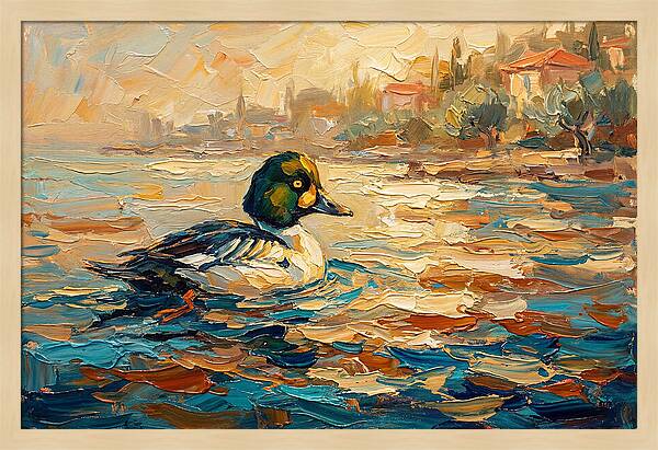 Goldeneye Duck In Mediterranean Waters