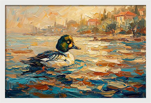 Goldeneye Duck In Mediterranean Waters