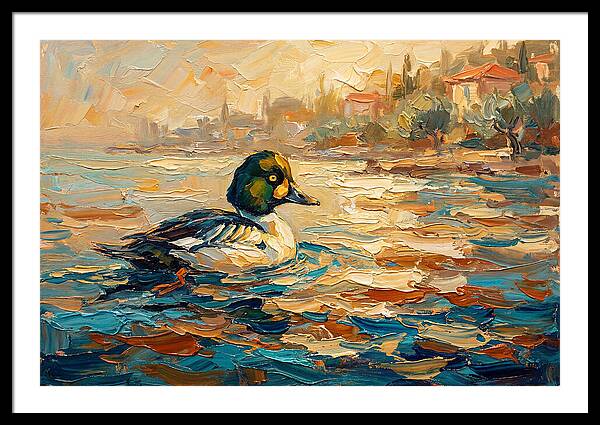 Goldeneye Duck In Mediterranean Waters
