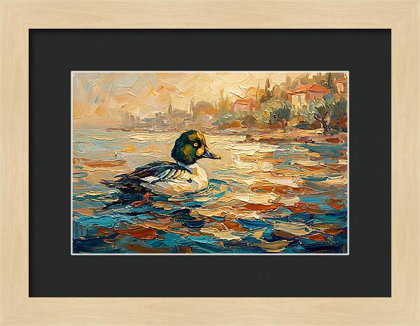 Goldeneye Duck In Mediterranean Waters