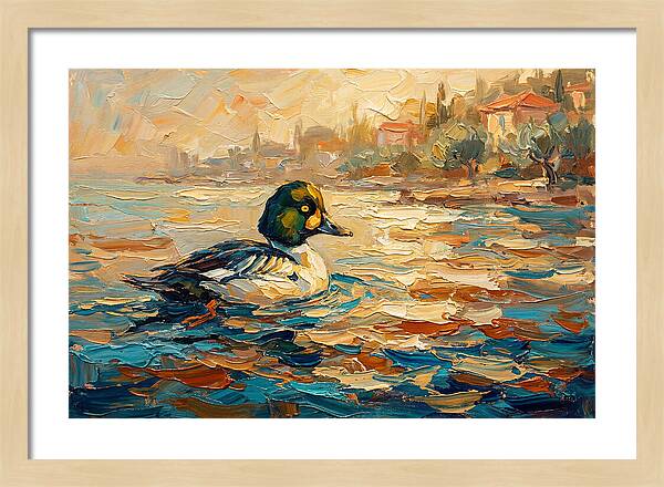 Goldeneye Duck In Mediterranean Waters