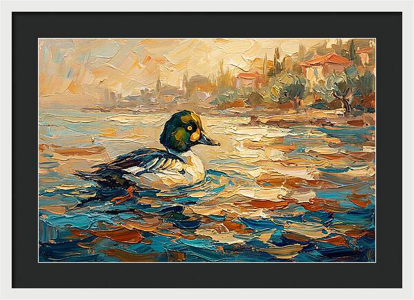 Goldeneye Duck In Mediterranean Waters