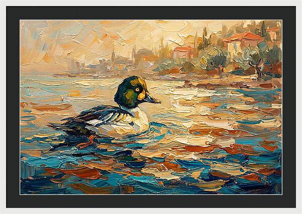 Goldeneye Duck In Mediterranean Waters