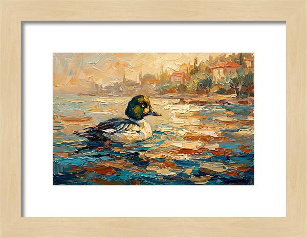Goldeneye Duck In Mediterranean Waters