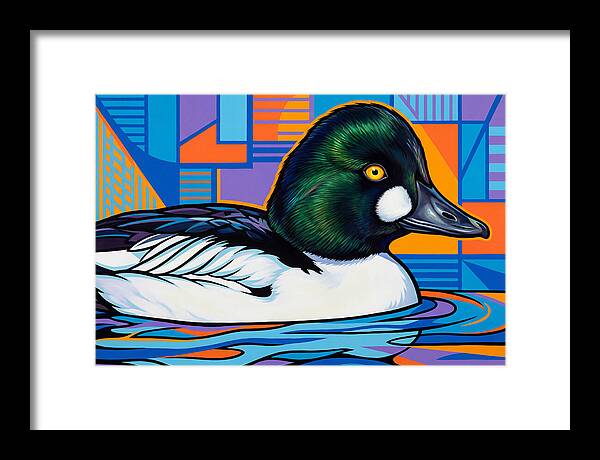 Goldeneye Duck In Vibrant Colors