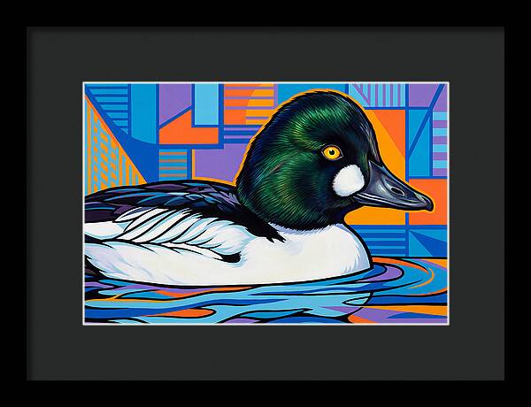 Goldeneye Duck In Vibrant Colors