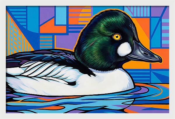 Goldeneye Duck In Vibrant Colors