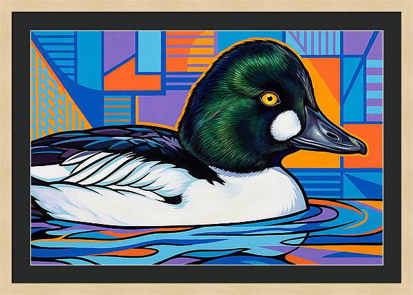 Goldeneye Duck In Vibrant Colors