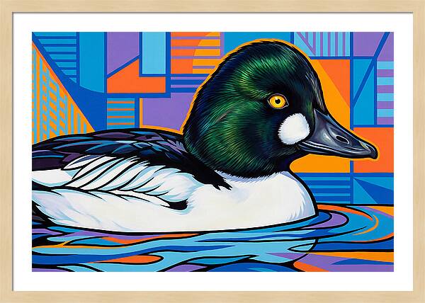 Goldeneye Duck In Vibrant Colors