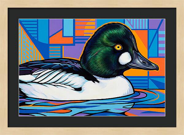 Goldeneye Duck In Vibrant Colors