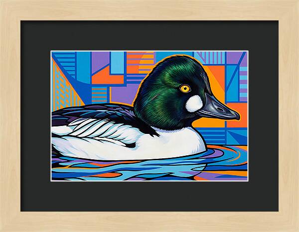 Goldeneye Duck In Vibrant Colors
