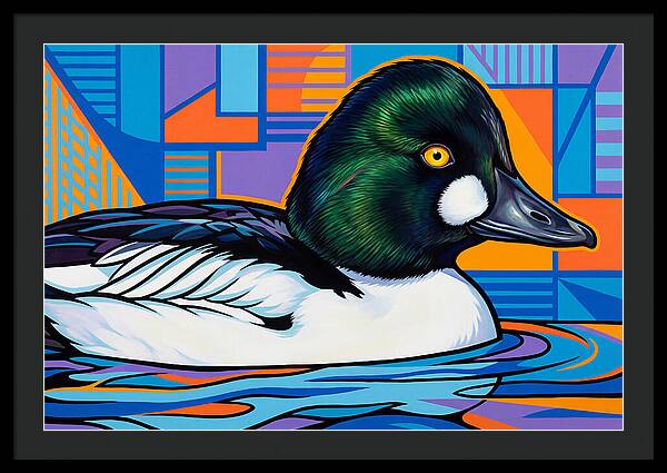 Goldeneye Duck In Vibrant Colors
