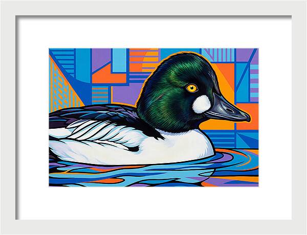 Goldeneye Duck In Vibrant Colors
