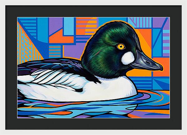 Goldeneye Duck In Vibrant Colors