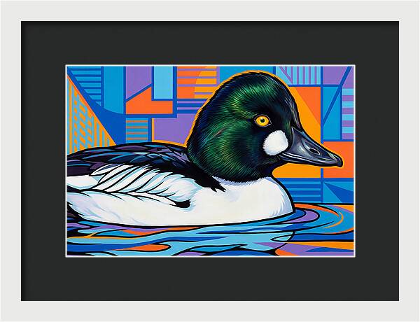 Goldeneye Duck In Vibrant Colors