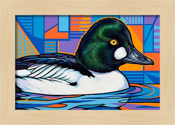 Goldeneye Duck In Vibrant Colors