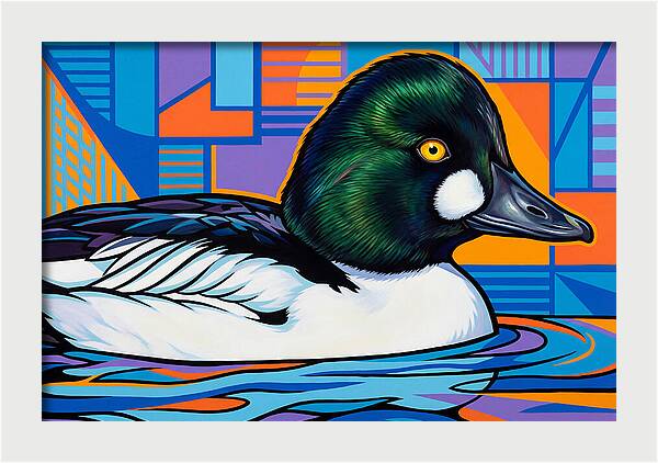 Goldeneye Duck In Vibrant Colors