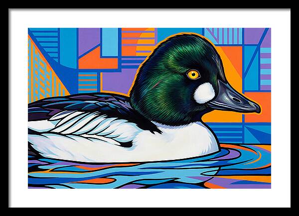 Goldeneye Duck In Vibrant Colors
