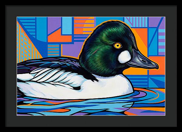 Goldeneye Duck In Vibrant Colors
