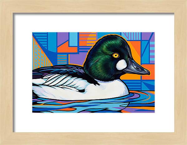 Goldeneye Duck In Vibrant Colors
