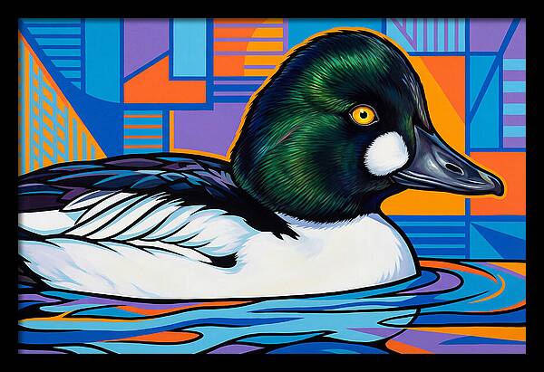 Goldeneye Duck In Vibrant Colors