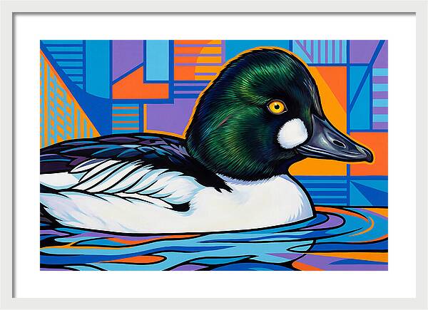 Goldeneye Duck In Vibrant Colors