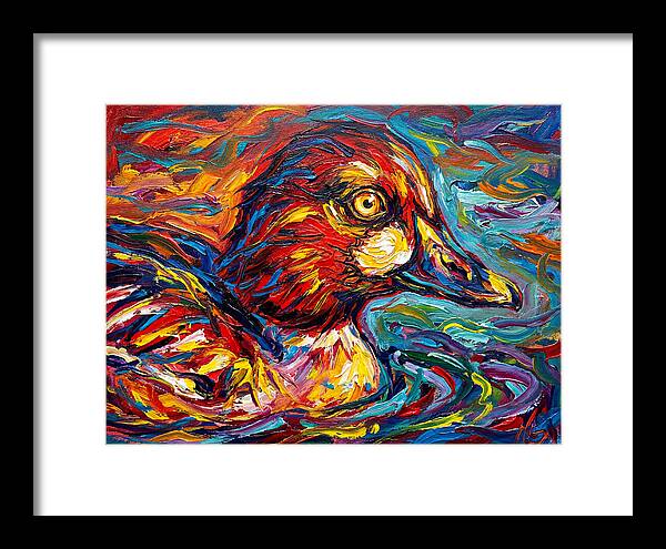 Goldeneye Duck In Vibrant Swirls