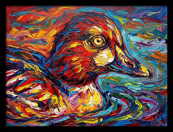 Goldeneye Duck In Vibrant Swirls