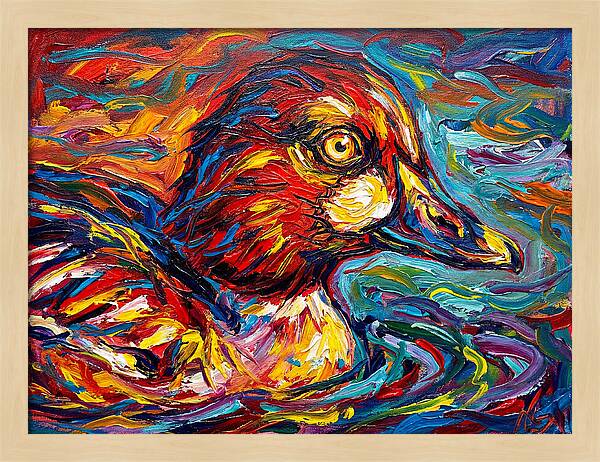 Goldeneye Duck In Vibrant Swirls