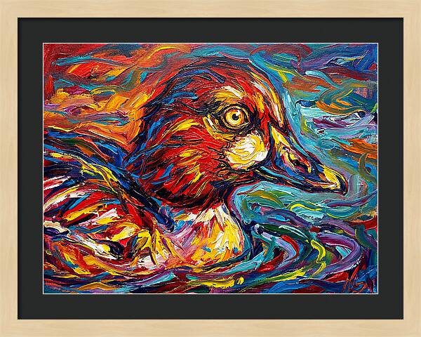 Goldeneye Duck In Vibrant Swirls