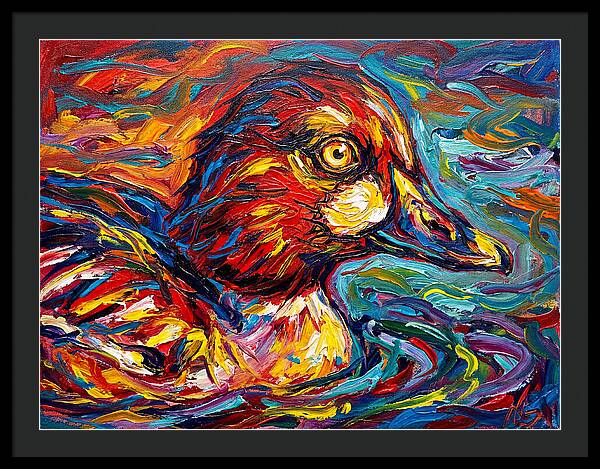 Goldeneye Duck In Vibrant Swirls