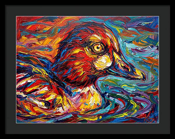 Goldeneye Duck In Vibrant Swirls