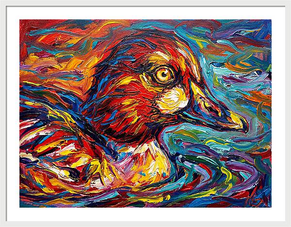 Goldeneye Duck In Vibrant Swirls