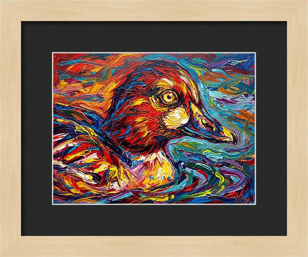 Goldeneye Duck In Vibrant Swirls