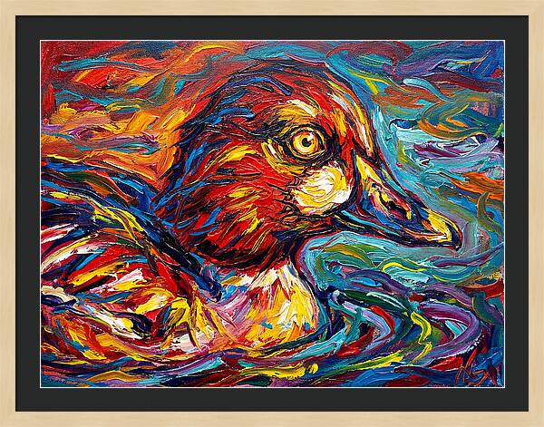Goldeneye Duck In Vibrant Swirls