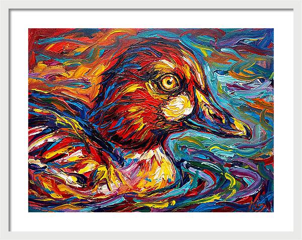 Goldeneye Duck In Vibrant Swirls
