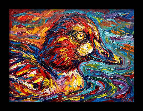 Goldeneye Duck In Vibrant Swirls