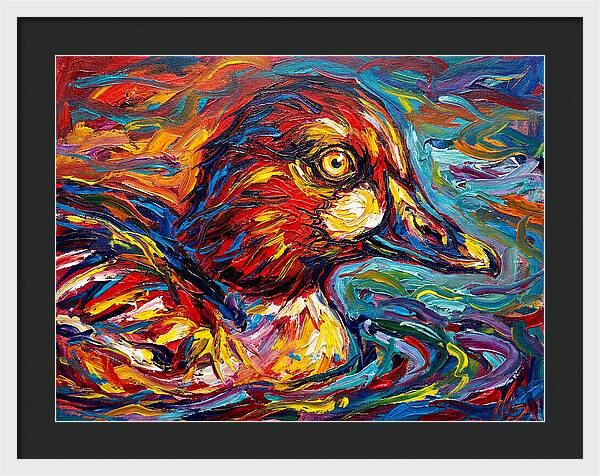 Goldeneye Duck In Vibrant Swirls