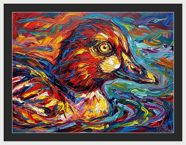 Goldeneye Duck In Vibrant Swirls
