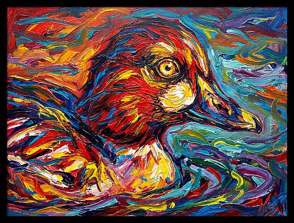 Goldeneye Duck In Vibrant Swirls