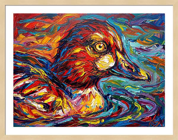 Goldeneye Duck In Vibrant Swirls