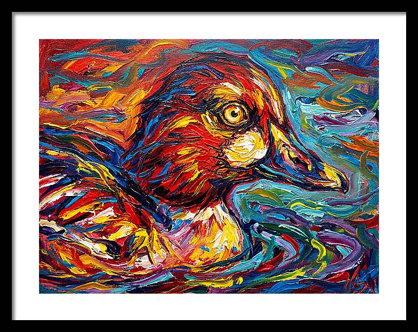 Goldeneye Duck In Vibrant Swirls