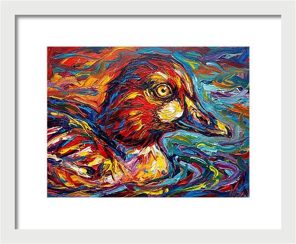 Goldeneye Duck In Vibrant Swirls