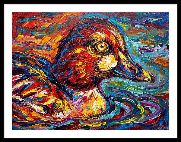 Goldeneye Duck In Vibrant Swirls