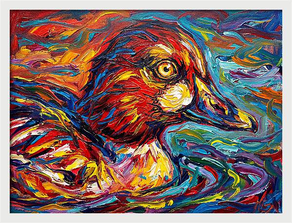 Goldeneye Duck In Vibrant Swirls
