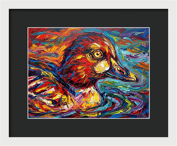 Goldeneye Duck In Vibrant Swirls