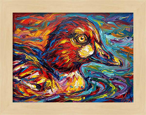 Goldeneye Duck In Vibrant Swirls