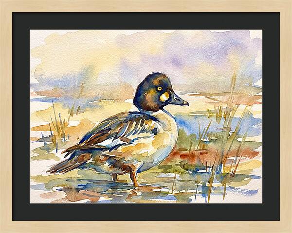 Goldeneye Duck In Watercolor