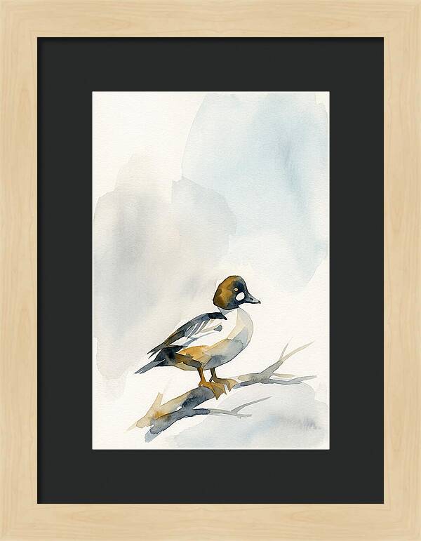 Goldeneye Duck Perched Gracefully